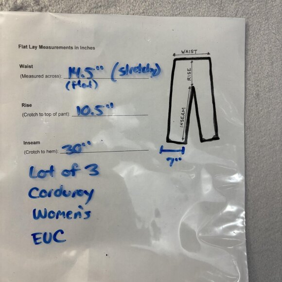 Lot of 3 D&co Denim Co Heritage Corduroy Pants Womens XS Nature Green Tan Yellow - Picture 5 of 14